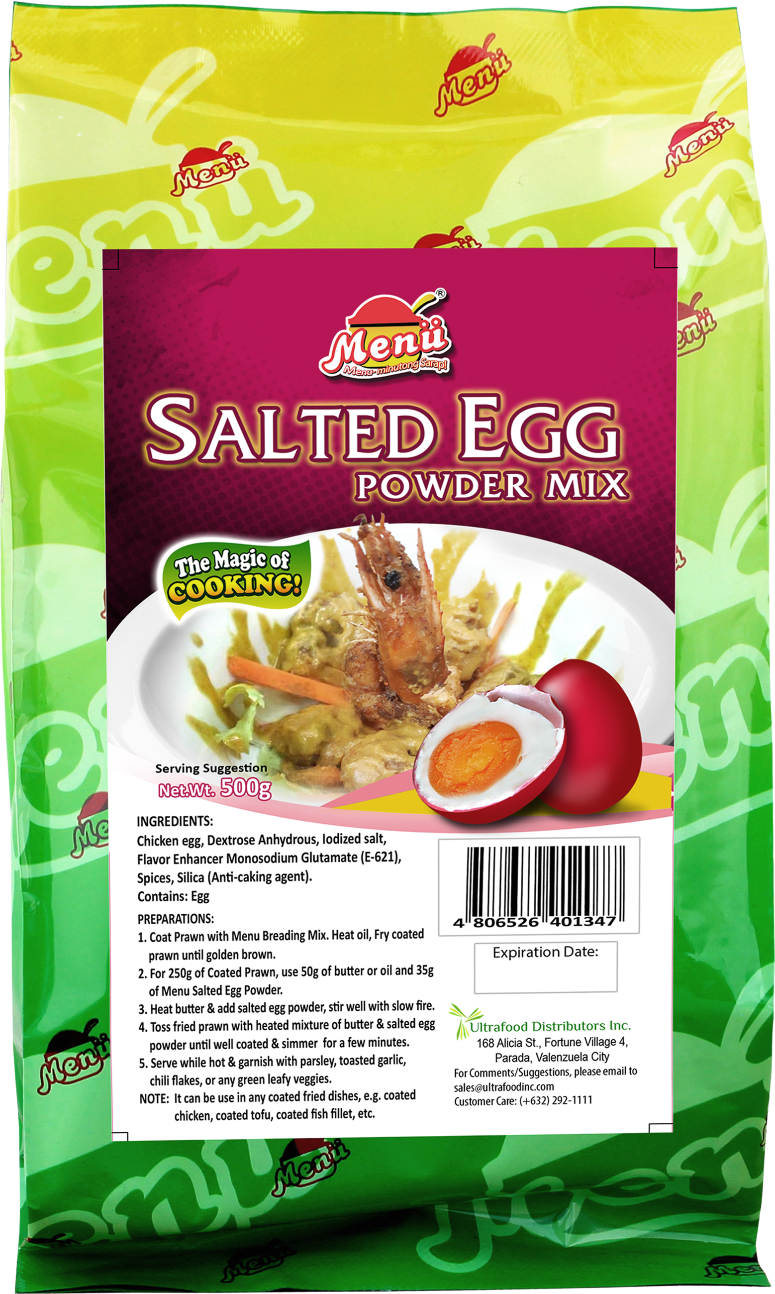 Menu Salted Egg Powder Mix 500G