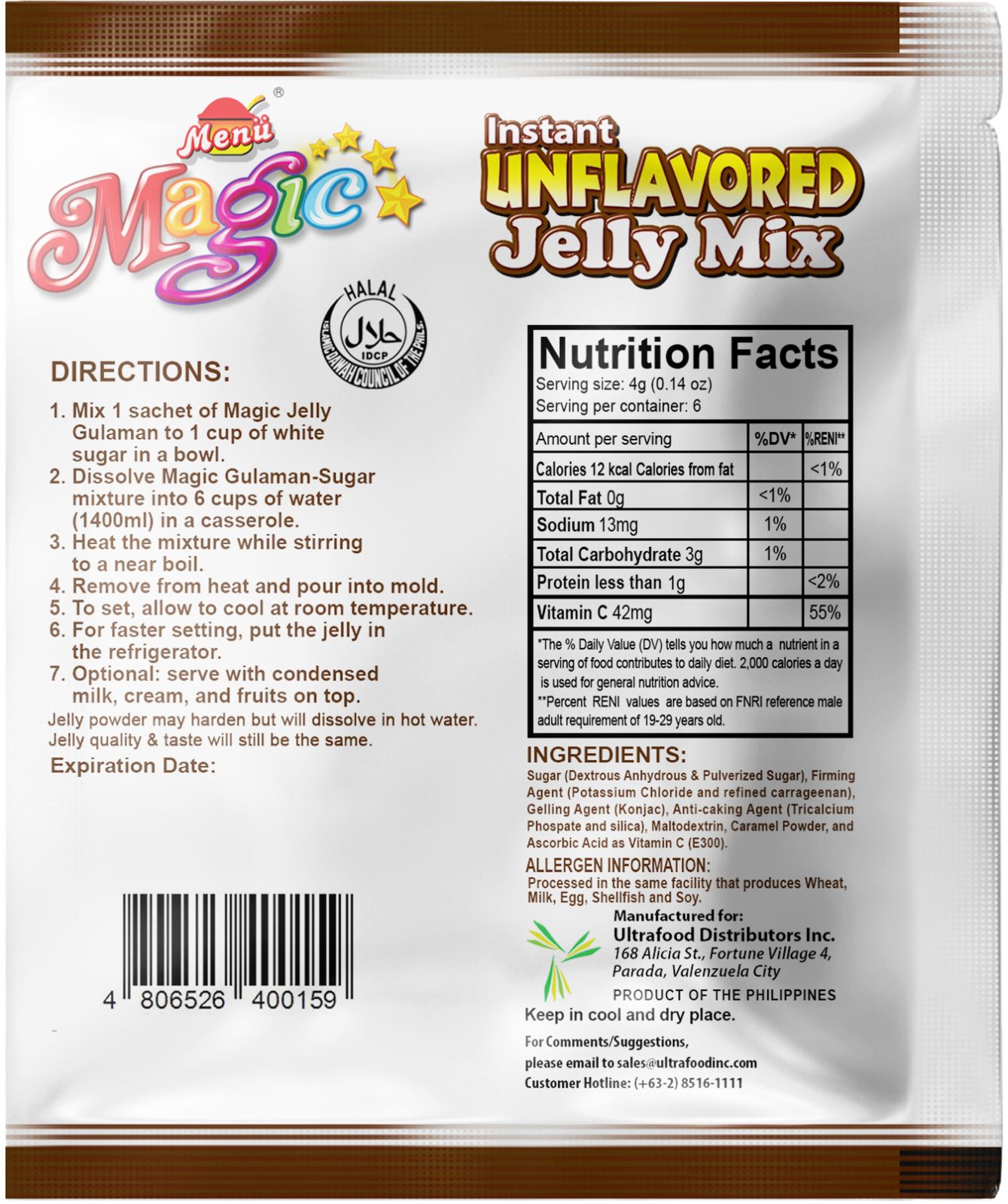 Menu Magic Jelly Black back image