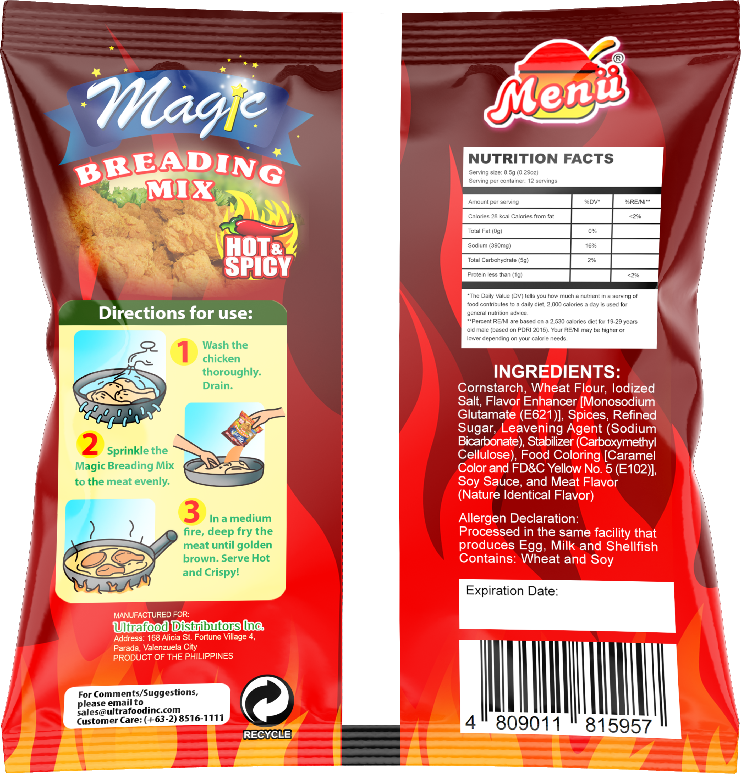 Menu Magic Breading  Hot & Spicy back image