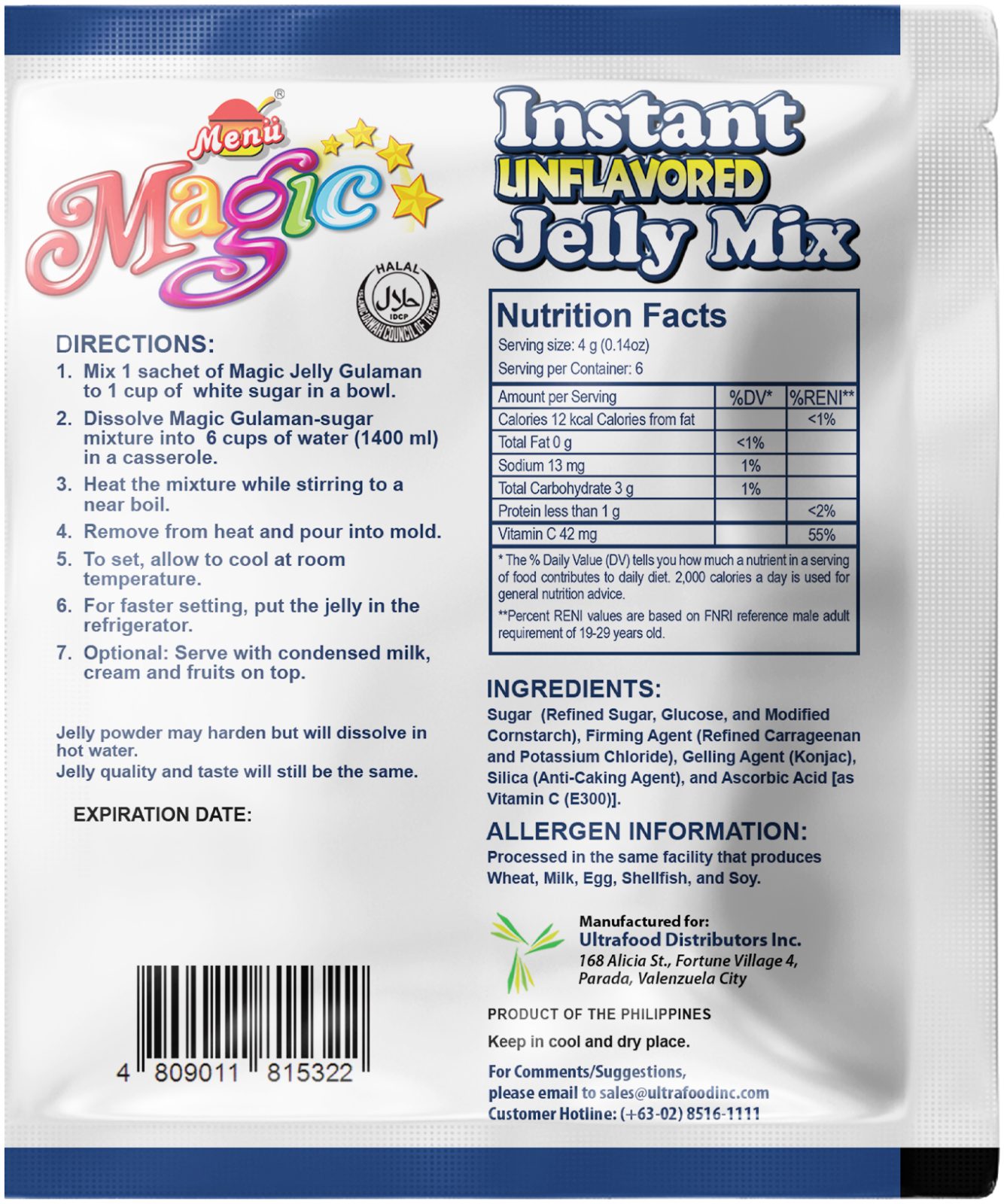 Menu Magic Jelly Clear back image