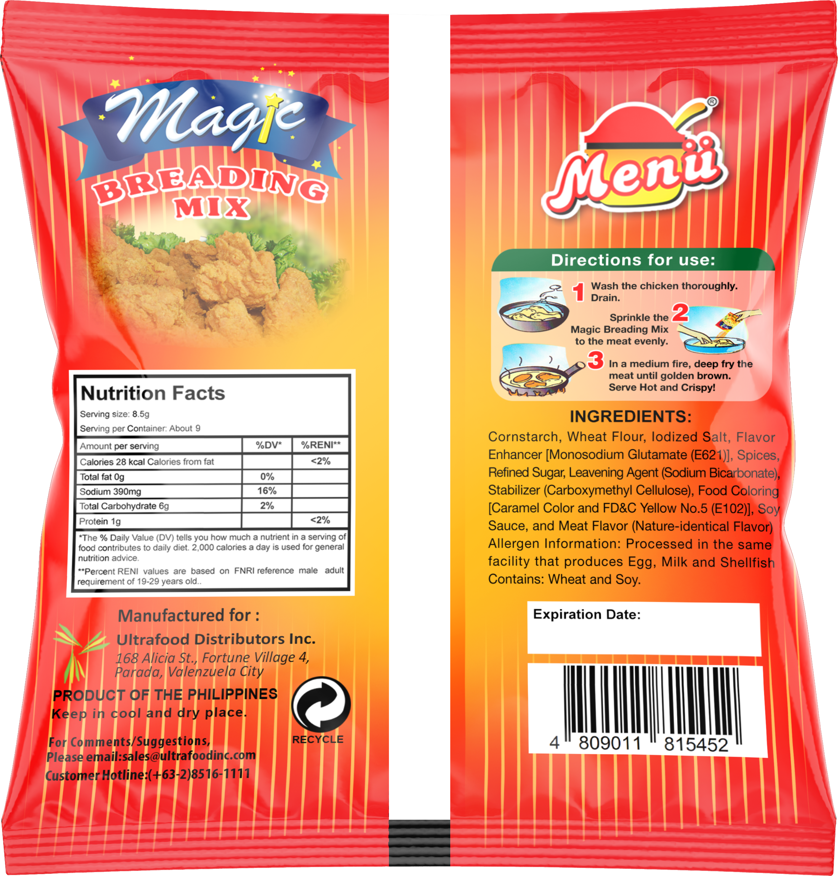 Menu Magic Breading Mix 100g Original back image