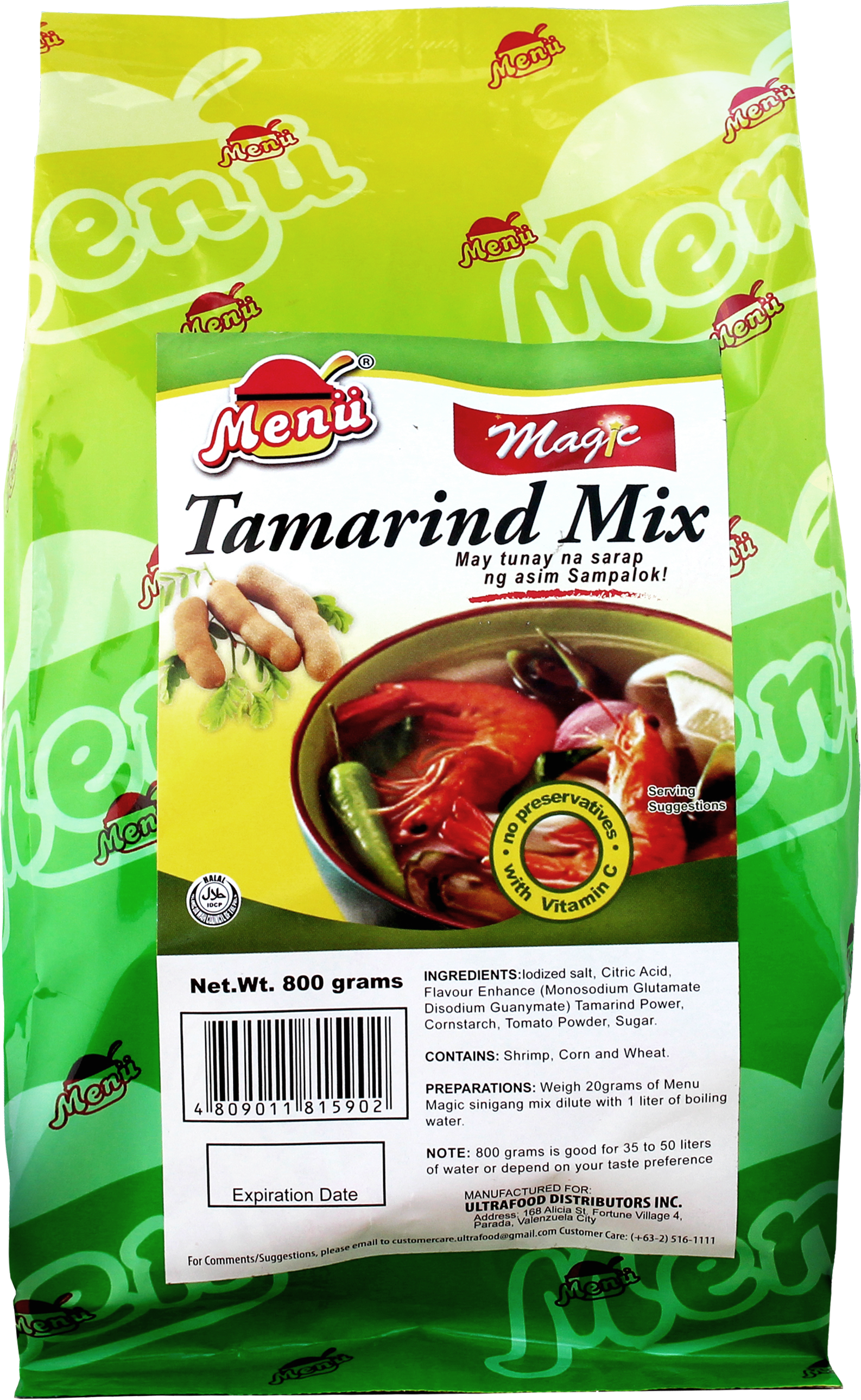 Menu Tamarind Powder Mix 800G