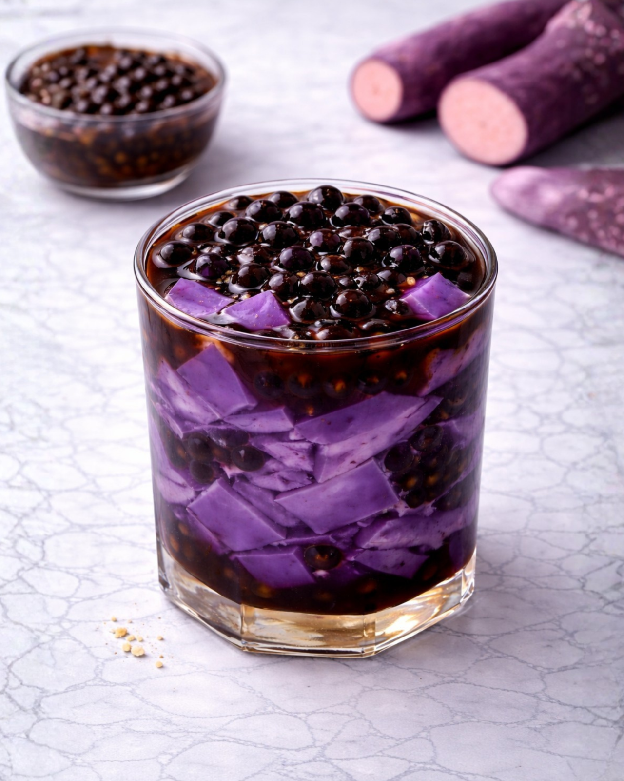 Ube Milk Jelly Taho image