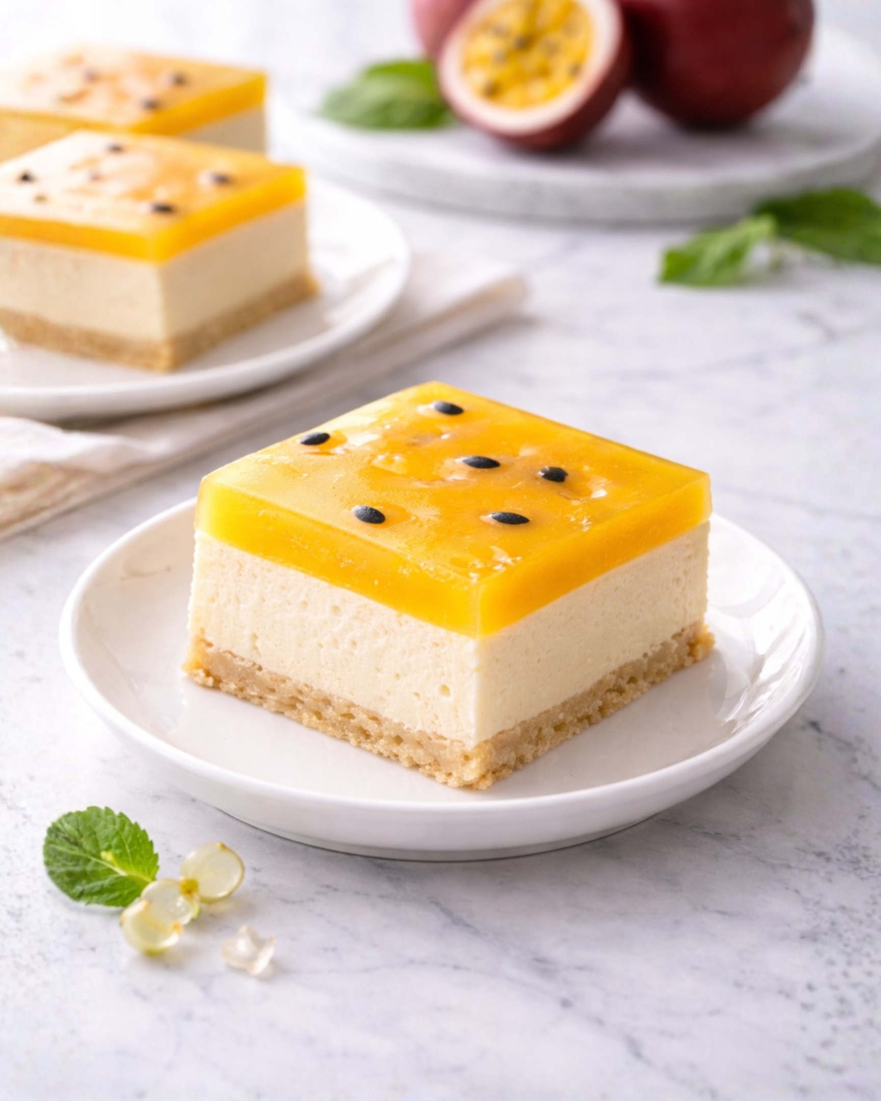 Passion Fruit Slice Jelly Cake image