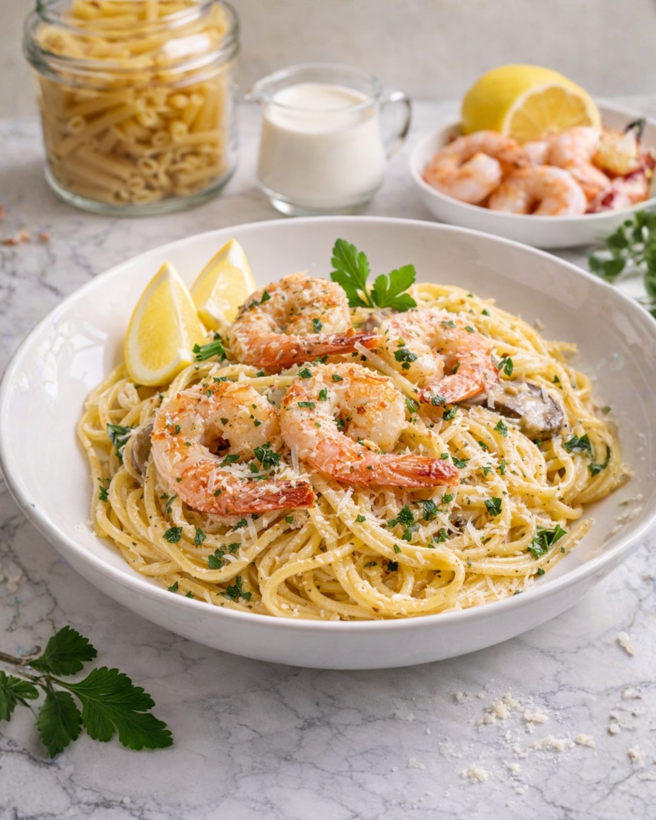 Garlic Parmesan Shrimp Pasta SHRIMP POWDER image