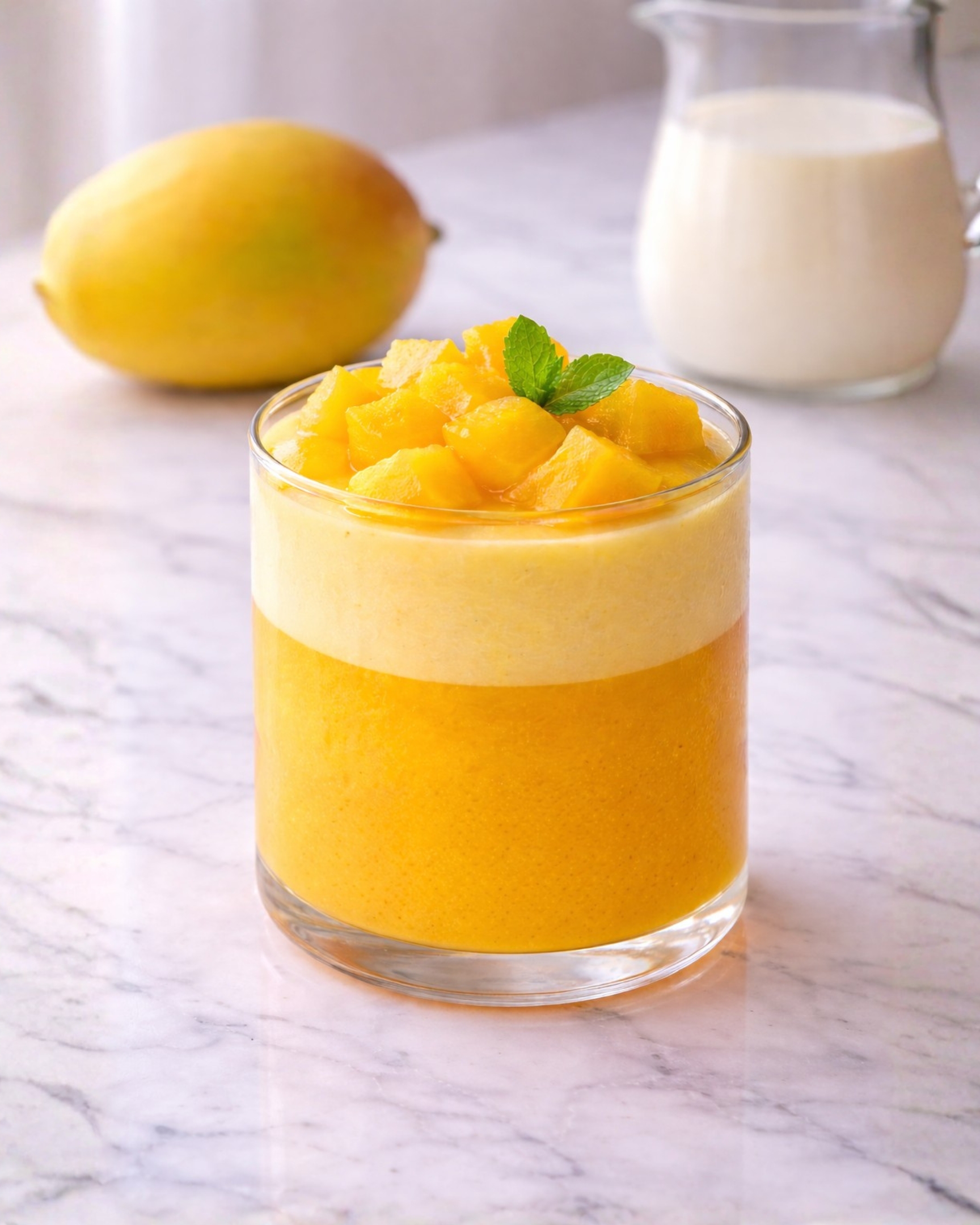 Mango Jello Milk Pudding image